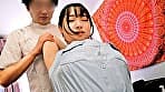 スキだらけのマキシワンピ巨乳妻をガチナンパ！着衣越しでもこぼれそうなデカパイ！透けるマンスジ！浮かび上がる潮シミ！クイックマッサージ体験で潮をまき散らしガチ絶頂！ なつきさんとはるさん