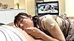 倅の部屋で見つけたAVを家政婦さんと一緒に見ながら画面に合わせて淫乱ファック！