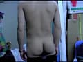 完全生撮りエロ面接3 チンぐり返しでセルフ顔射！