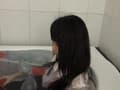 水風船風呂に入って…