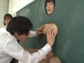 私、成績が悪くて…今日も黒板壁マ○コ