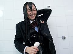 真冬の制服入浴