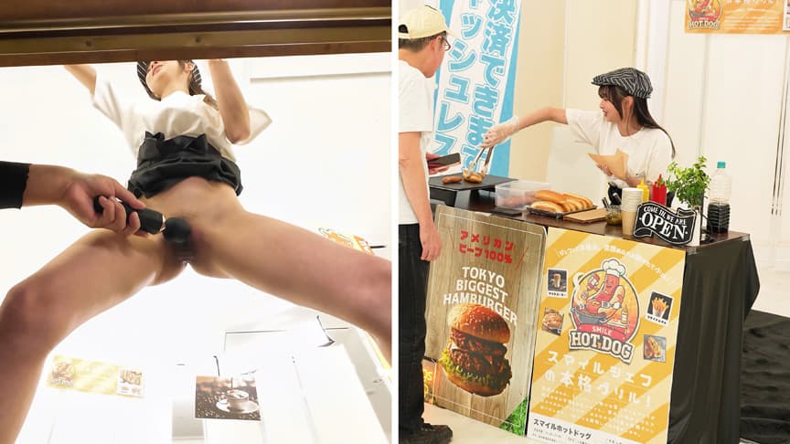 イカサレホットドッグ販売！小野坂ゆいか 望月つぼみ