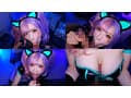 爆乳舌長コスプレイヤーのねっとりナメクジ淫語責め