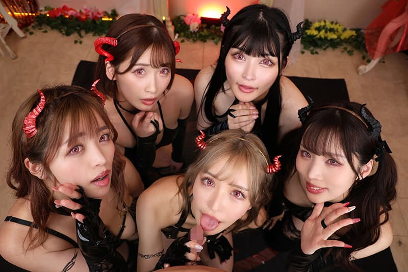 【VR】禁断の儀式をしたらまさかの巨乳サキュバス5姉妹召喚！！無限∞射精ハーレム新婚生活 5人とハーレム